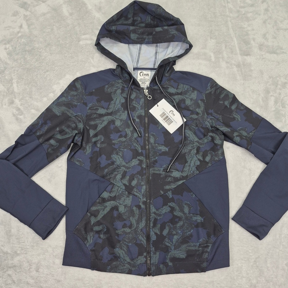 NWT‎ Zyia Active Evening Paradise Mesh Jacket Womens XS Floral Zip Up Activewear